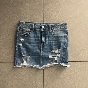 Y2K Distressed Denim Mini Skirt